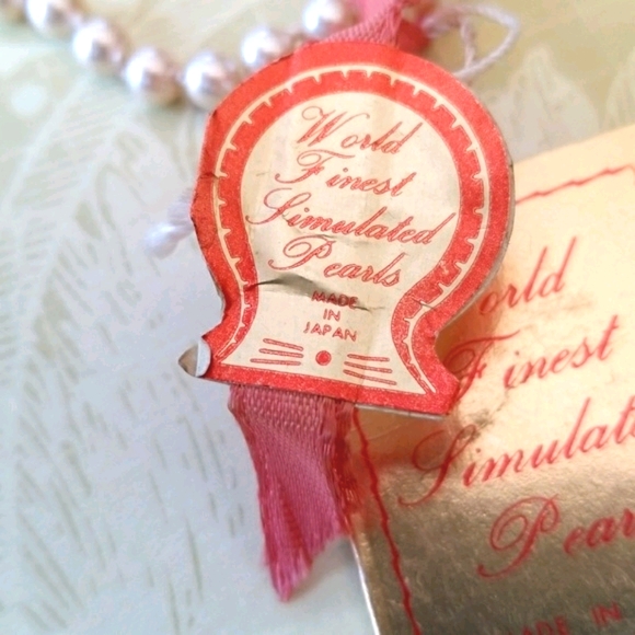 Vintage 1950s Mid Century Cultra Simulated Pearl Bracelet With Original Tag - Picture 10 of 14